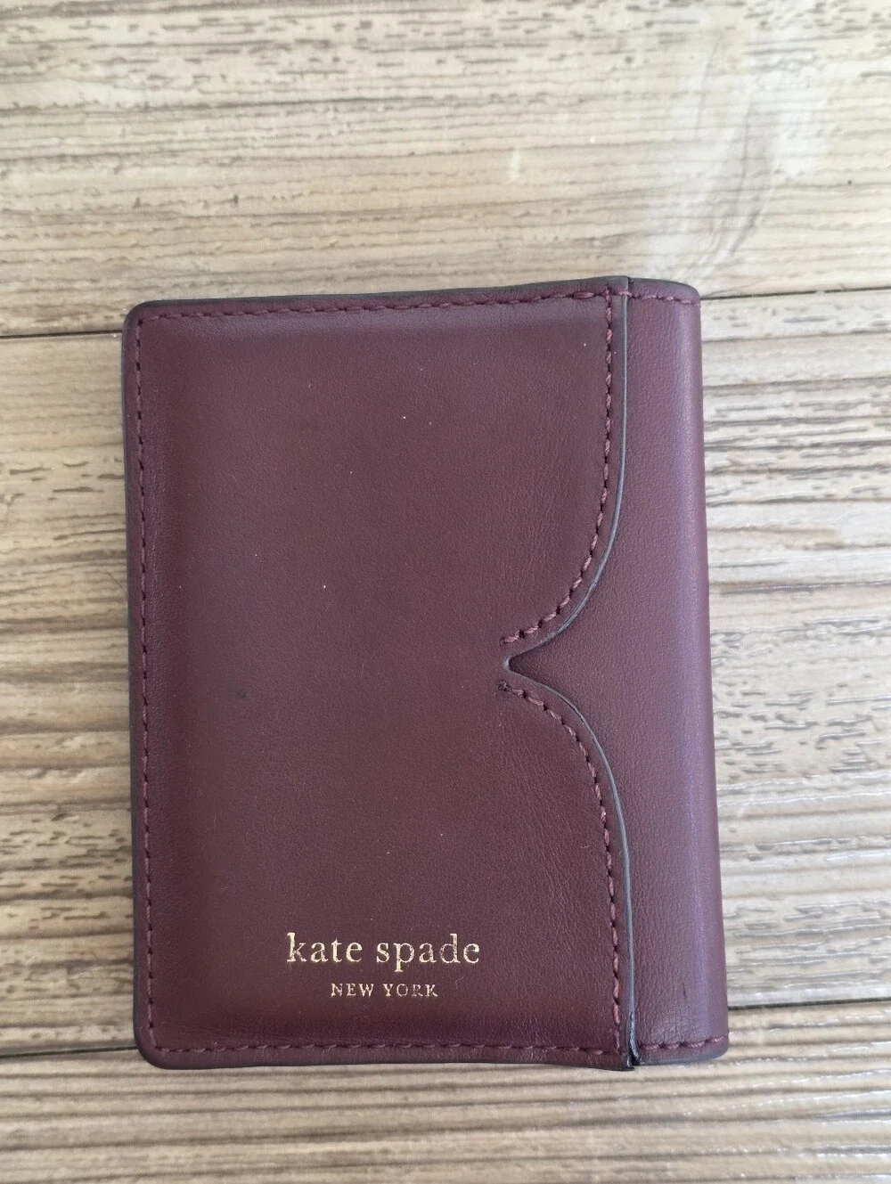 Kate Spade New York Spademals Money Bunny Bifold Card Case Cherrywood